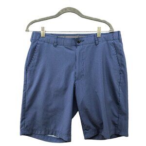 Ben Hogan Golf Shorts Mens Size 34 Performance Chino Flat Front Printed Blue